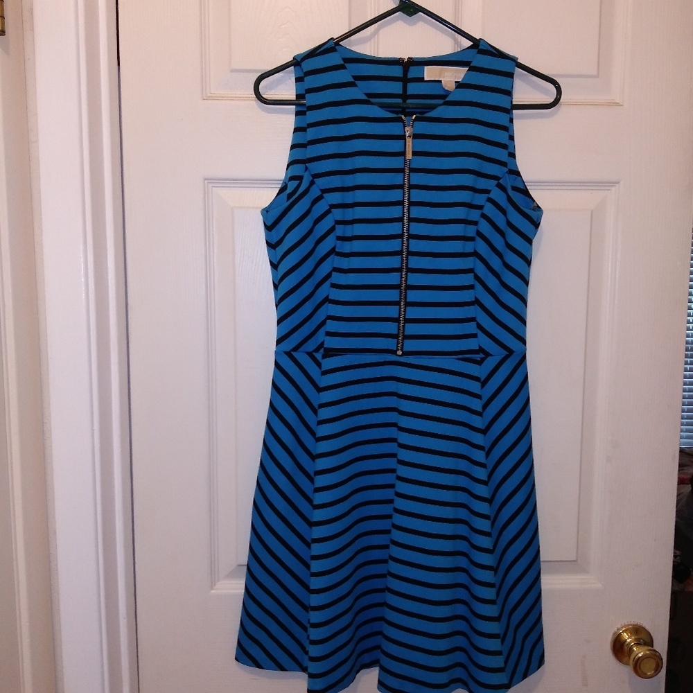 Blue and Black stripe dress